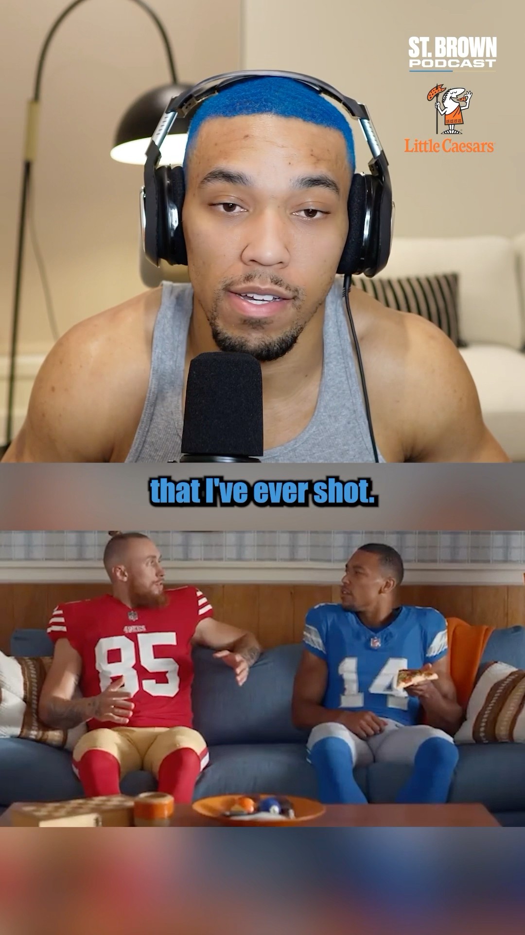 Amon-Ra St. Brown recaps shooting commercial with Little Caesars that also featured George Kittle?